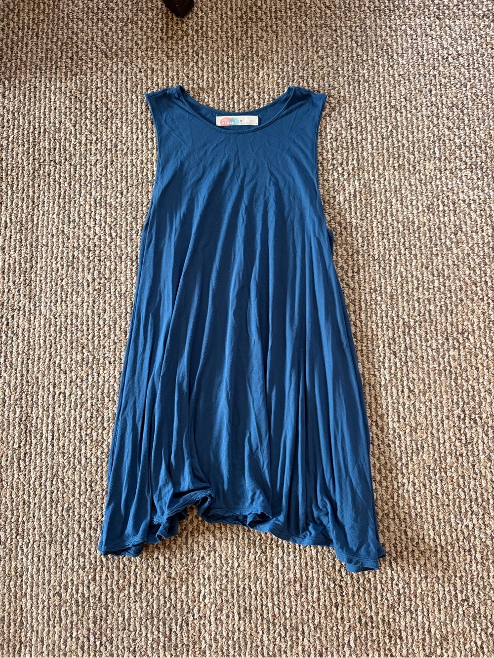 Free People Beach Flowy Sleeveless Mini Dress in Blue